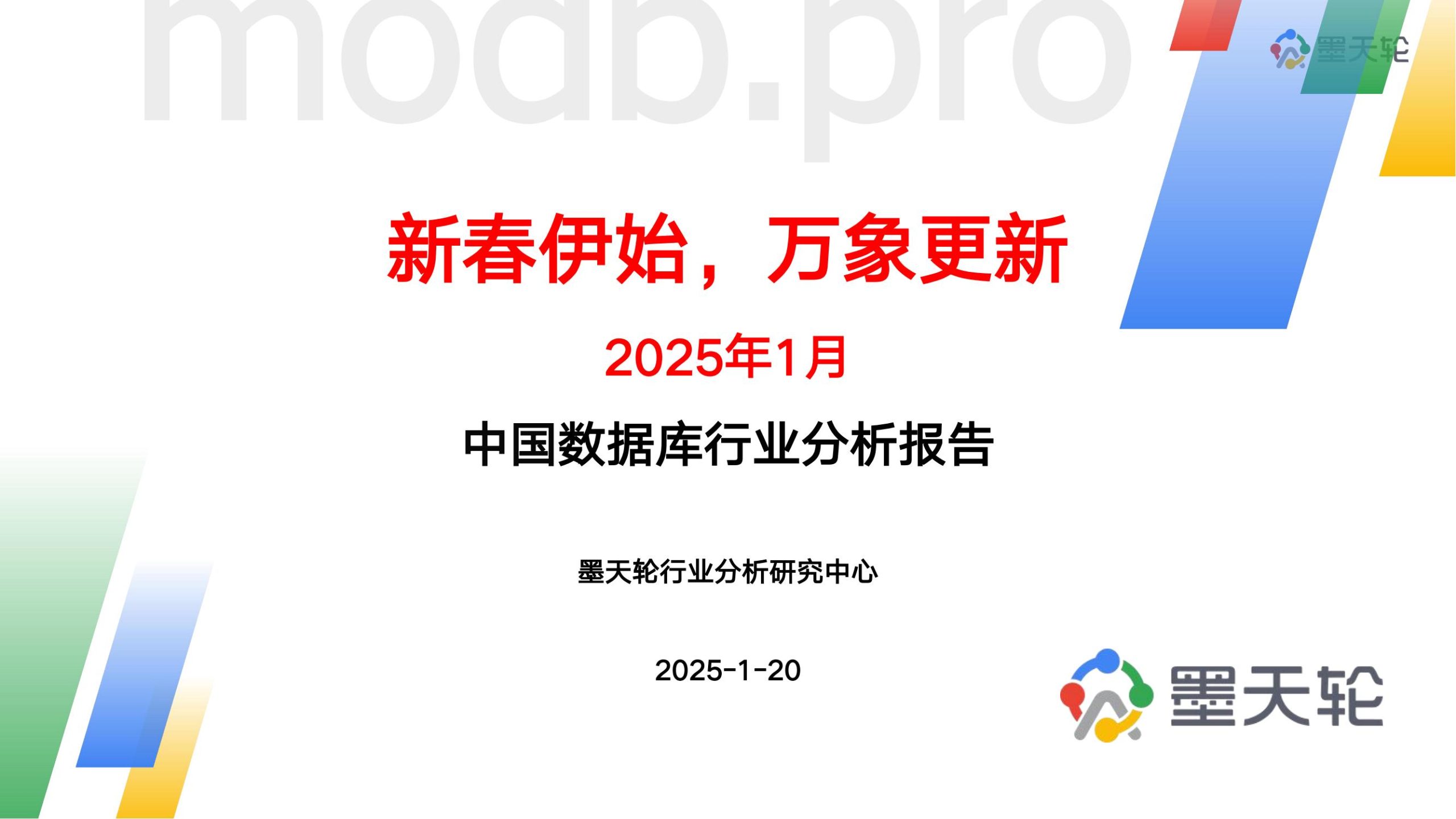 2025年1月中国数据库行业分析报告
